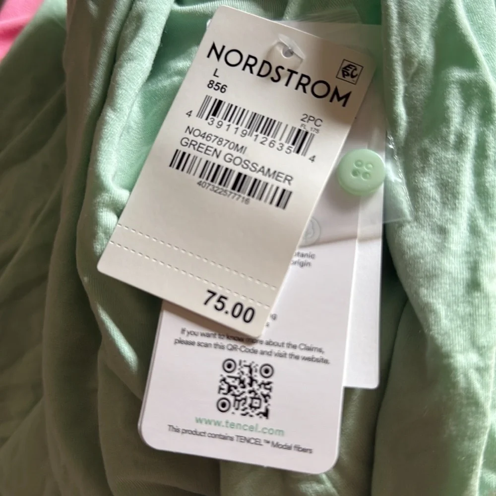 Nordstrom Light mint  Pajama Set NWT - Picture 7 of 7